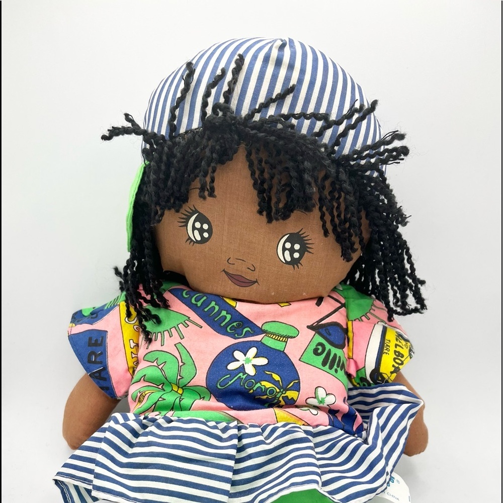 RARE Vintage 1993 Troy’s Toys Cloth Black Girl‎ Excellent Condition Doll 16”